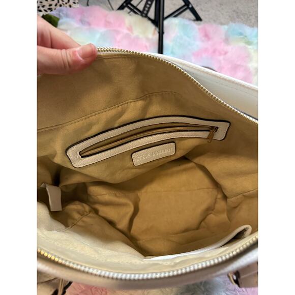 Steve Madden Straw Tote Natural White Crossbody Bag EUC - Picture 7 of 15